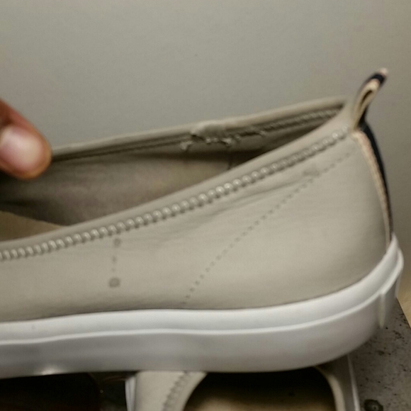 Women's Grey Slip On Leather Shoes - Picture 9 of 10